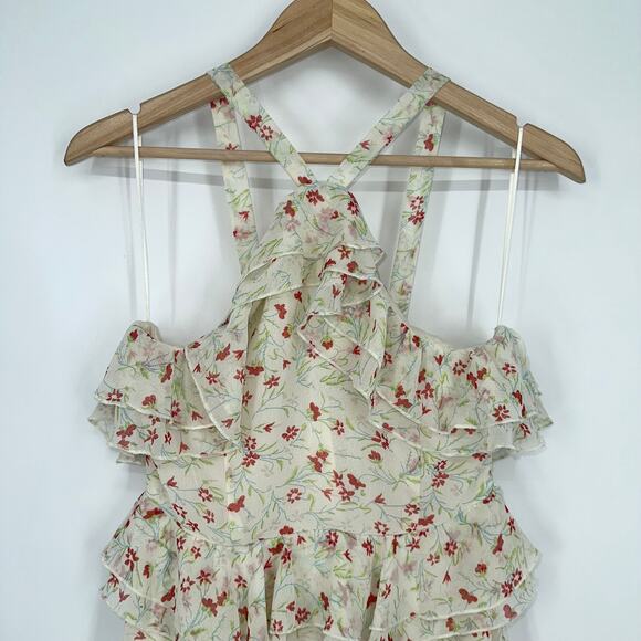 NWT Urban Outfitters Sacramento Tiered Ruffle Halter Midi Dress Floral Boho - Picture 6 of 13